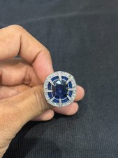 925 Argent Sterling Bleu Ovale