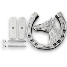 Chrome Fer à Cheval Avec Tête pour Mercedes W123 Calandre Voiture Ancienne