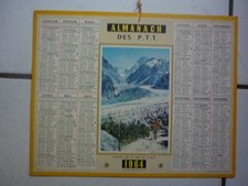 CALENDRIER / ALMANACH DES POSTES / 1964  RETOUR A LA MER DE GLACE   26,5 x 21 cm