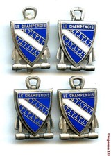 MARINE 4 variantes de dos du ' CHAMPENOIS " 1957/75 Fabrication Augis en émail