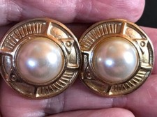 Boucles d'oreilles ancienne doré plaqué or clips Vintage 1980-1990