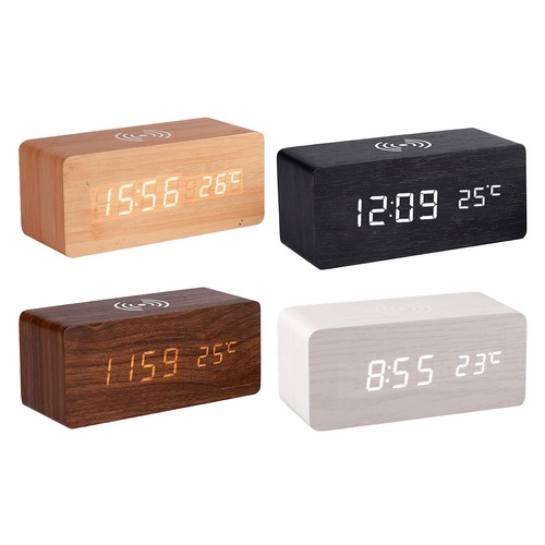 Réveil lumière led bois - led, en