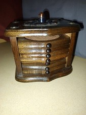 Coffret + sous verres en bois et liège style commode, vintage