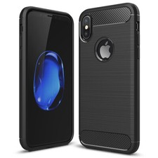 Coque Silicone pour iPhone 6 7 8 Plus XR X XS MAX 11 12 Pro Protection Carbon
