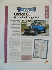 CARTE FICHE AUTO  CITROEN C6  1929  (149-150)