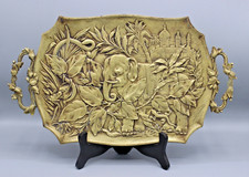 ANCIEN PLATEAU EN BRONZE SIGNE