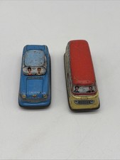 Lot 2 Voitures Tôle Anciennes Mécaniques Jouets Vintage Collection Rétr Des  R18