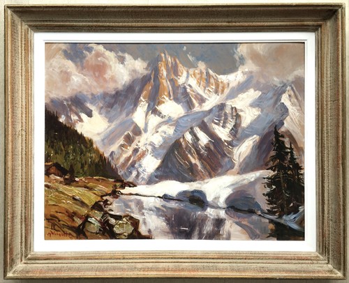 Tableau peinture montagne - tableau,
