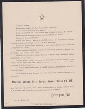 *1910 Faire-part décès Baron
