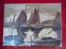 Beau, Ancien Tableau D'Artiste__Port Flamand__Prince