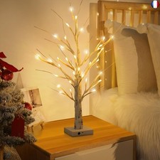 Arbre lumineux LED d'intérieur,Lumières de Bouleau,24LED Arbre blanc avec l