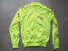 Veste Adidas Originals Trefoil Jaune Fluo Vintage Jacket sport Femme taille 40