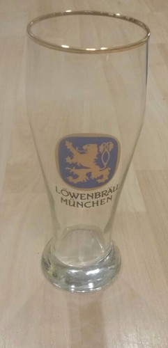 Vintage lowenbrau beer glass - beer,