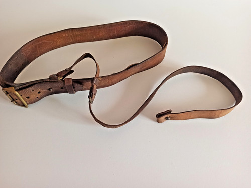 Ancien ceinturon baudrier cuir - ancien,