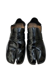 Maison Martin Margiela Black Leather Tabi Loafers Size 39 Women US 9