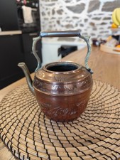 Théière/Bouilloire ancienne en cuivre et laiton - Objet artisanal