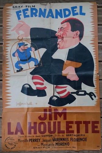 1945 affiche fernandel cinéma - affiche,