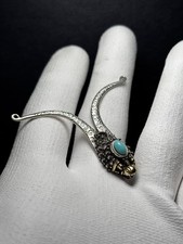 Pendentif Ancien Vintage En Argent 925 , Dragon , Asie , Décoré 