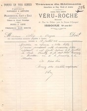 Facture  1924 FABRIQUE D APPAREILS A ACETYLENE VERU ROCHE A ISSOIRE - M. ALLE