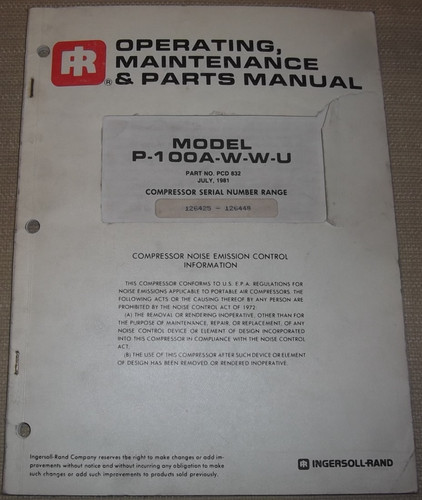 Ingersoll rand manuels pièces - rand,
