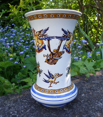 Faïence gien vase cornet - faÏence,
