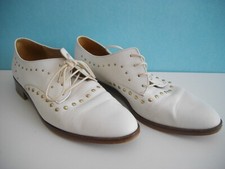 chaussures Derby - Bocage Véritable Cuir blanc -  T.39 bon état