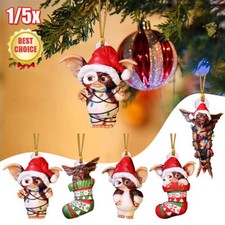 Noël Gremlins Gizmo Fée Acrylique Père Noël Chapeau Pendentif Sapin de Noël Suspendu Décoration