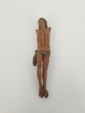 Ancien Christ bois polychrome