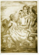 "Tendresse" de Louis Latapie, Salon d'Automne, Grand Palais, Paris Vintage 