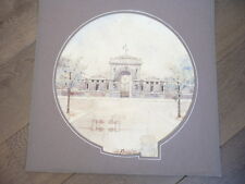 DESSIN D'ARCHITECTURE 19° SIECLE PROJET D'UNE PRISON SIGNE H. BOURSIER JAIL 