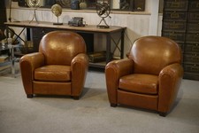 Paire de fauteuils club en