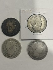 Barber 1/2 Dollar Lot Of 4