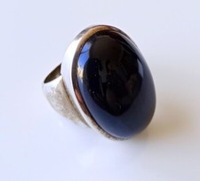 Bague en Tourmaline Noire Taille 57 sur Argent 925 millièmes