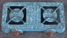 French Kitchen Doll Enameled Cast Iron Burner Hotplate Lisette 1950