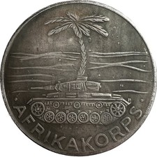 Médaille fantaisie Afrikakorps avec portrait d'Erwin Rommel