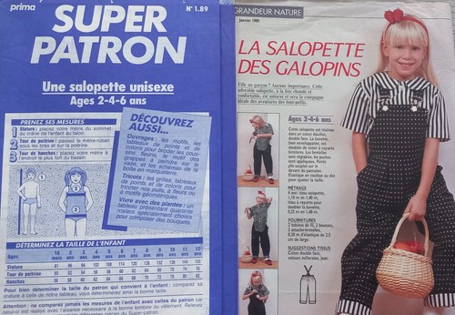 Patron salopette fille taille - patron,