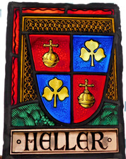 Vintage vitrail famille heller - vintage,