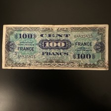 100 Francs France 1944 – Série 5 – État TB+ – Billet Alliés