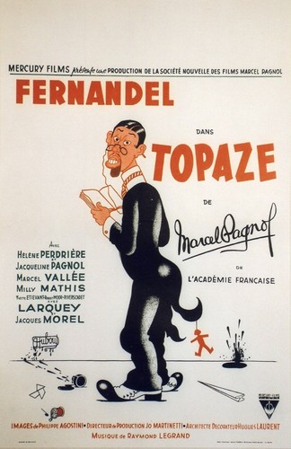 Topaze affichette belge - "topaze",