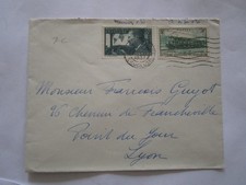 lettre de 1937 affranchie 60F mermoz et chemin de fer