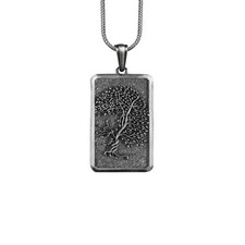 Collier en argent sterling arbre Yggdrasil, bijoux pendentif oxydé vie celtique