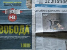 Libération + Le Monde 4 mars 2022 / Guerre en UKRAINE, Eva IONESCO, Alix DMX