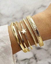 5x Bracelet Femme Jonc Fin