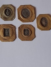 5 anciens seau cachet tampon