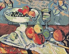 Perfect Fabulous Vintage French tapestry, Hand Made, Multi Color  Still Life