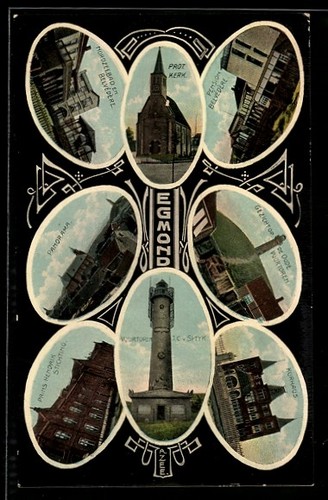 Carte postale egmond phare - carte, egmond,