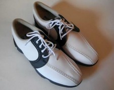 Footjoy Golf Greenjoys Womens Sz 9 48364 Golf Shoes White / Black EUC