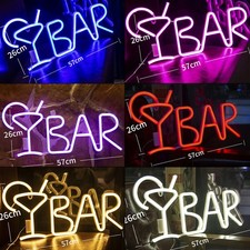 BAR Neon Sign Light LED Juice Letter Neon Lamp Tube Party Night Light Lamp