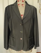 Veste blazer  UN JOUR AILLEURS 44 grise avec surpiqûres