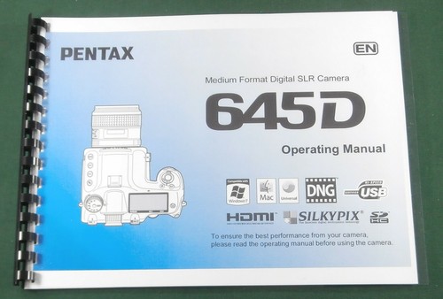Pentax 645d operating manual - operating,